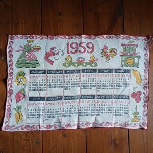 🫖🧉Vintage Tea Towel from Year 1959 - Trad Wife Decor ☕️🍵